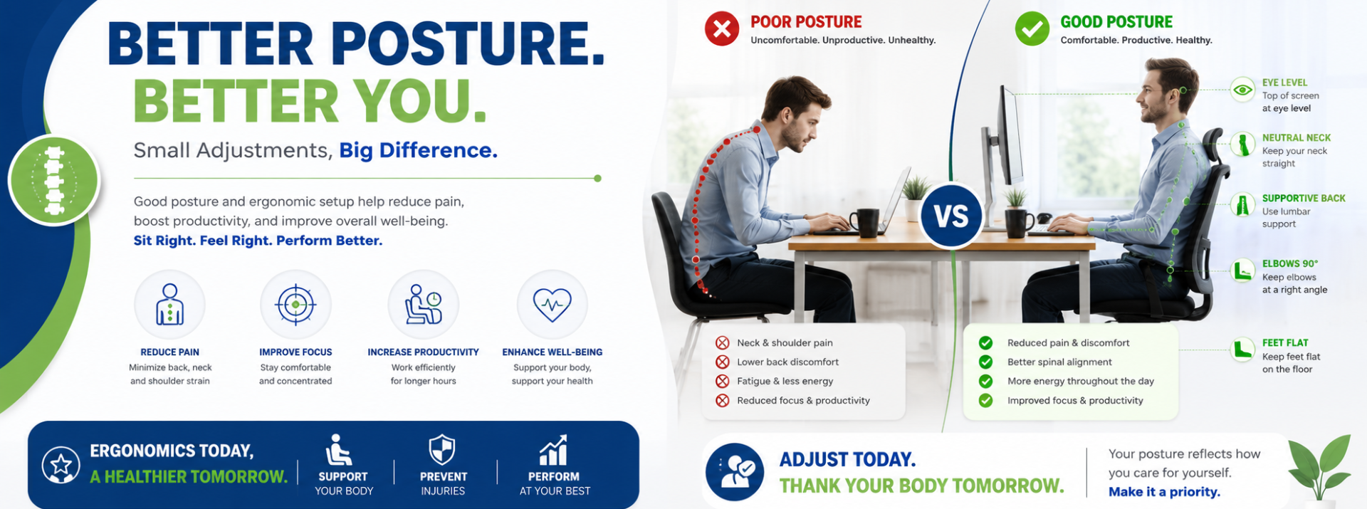 Posture & Ergonomical adjustment